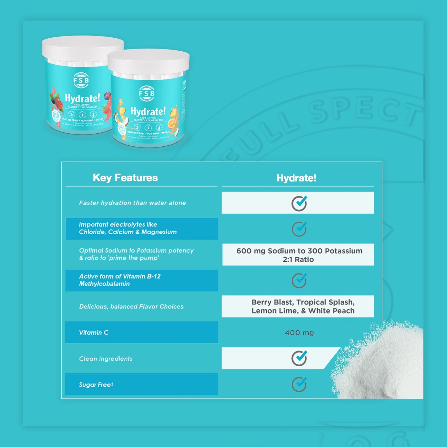 FSB Hydrate! – Mix de Eletrólitos de Ação Rápida
